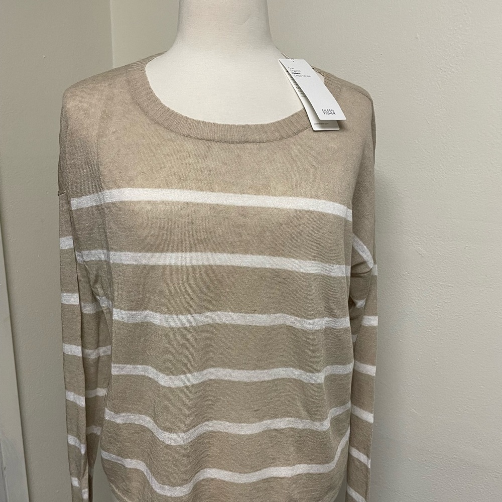 Eileen Fisher  Fine Organic  Crepe Strip Knit size  PL/PG